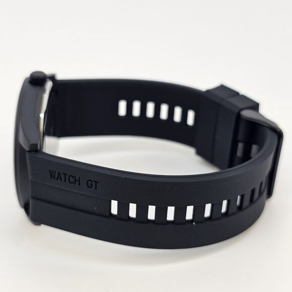 Men's Field Watch 42MM Black Case Black Dial Black Plastic Band Straps - Picture 7 of 12